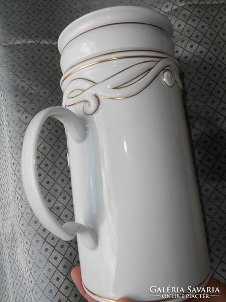 Hollóházi large size exclusive cartilage mark, handmade special quality porcelain jug 25 cm