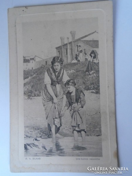 D199457 old postcard - 1910's e.V. Blaas - une bonne nouvelle
