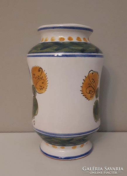 Poszthabán kézi festett kerámia váza 15 cm