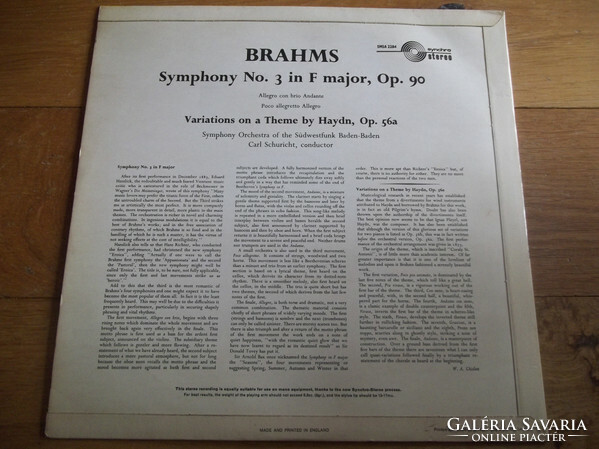 Brahms-Schuricht - Symphony N°3 - Variation On A Theme By Haydn (LP)