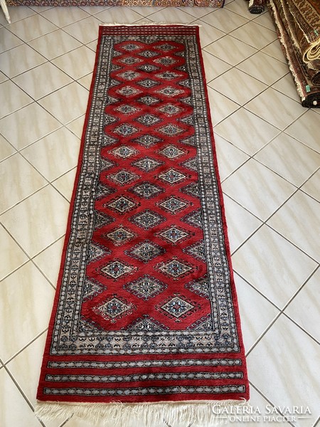 Hand-knotted Pakistani running rug 76x260cm