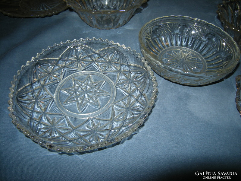 Small glass cake plates, small compote bowls