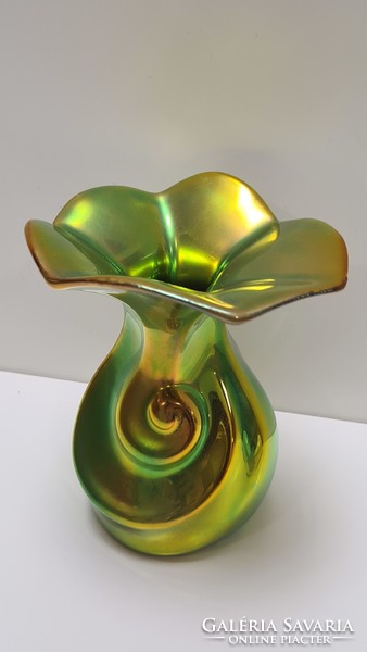 Zsolnay Eozin csiga váza #1526