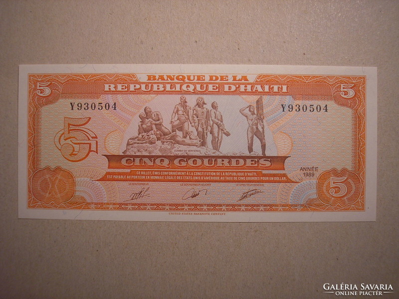 Haiti-5 Gourdes 1989 UNC