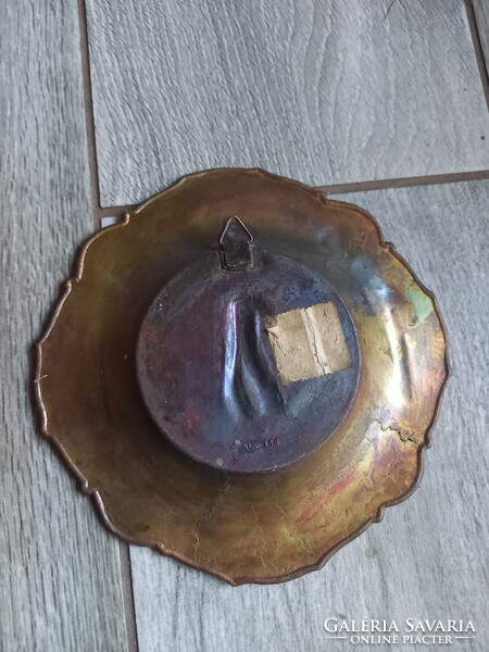 Old Hamburg red copper wall decoration/bowl (14.3 cm)