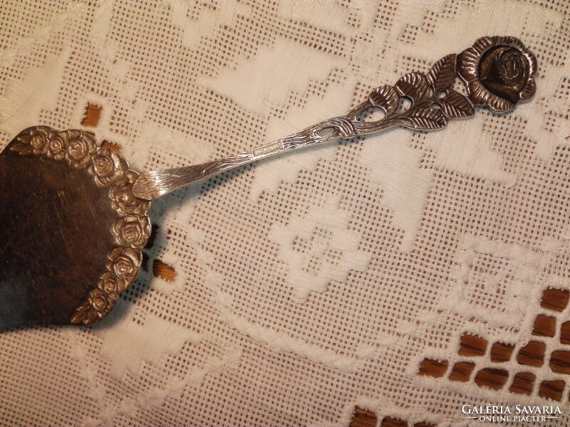 Antique, silver cake spatula, with rose tongs...1940.