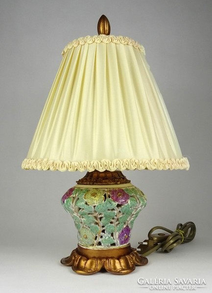 1L921 antique marked Ignatius fischer majolica lamp 40 cm