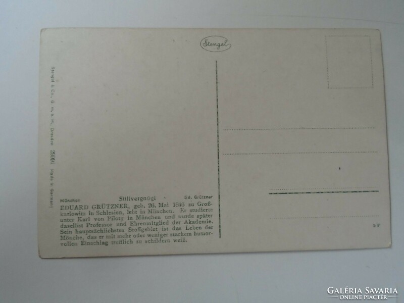 D199459 old postcard - 1910's stengel - eduard grützner silvergnügt