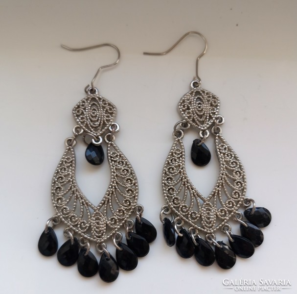 Stainless steel black earrings