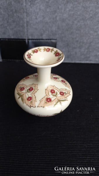Zsolnay Jubíleumi pecsétes porcelán mini váza, kézi festésű