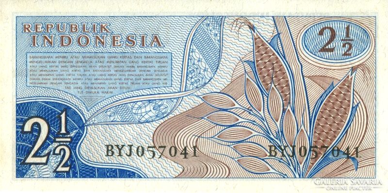 Indonézia 2 1/2 rúpia 1961 UNC