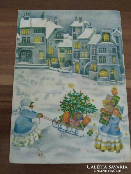 Christmas card, b. Latezky stealla graphics, used
