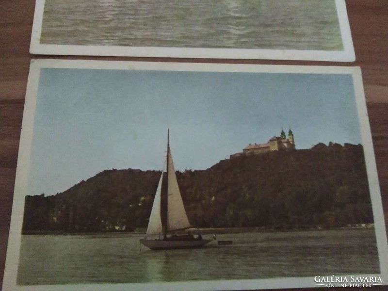 2 db Balaton képeslap, egyben, vitorlások, egyik postatiszta, másik használt, 1959-ből