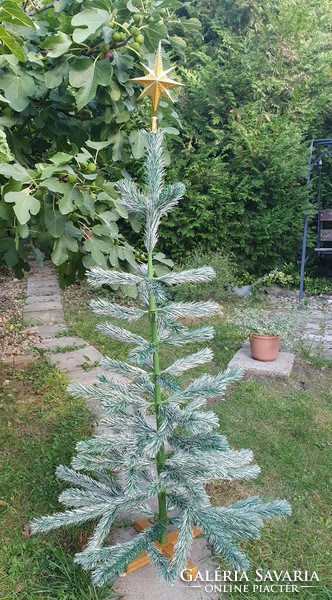 Old Russian artificial pine with snowy effect, Christmas tree, 145 cm high