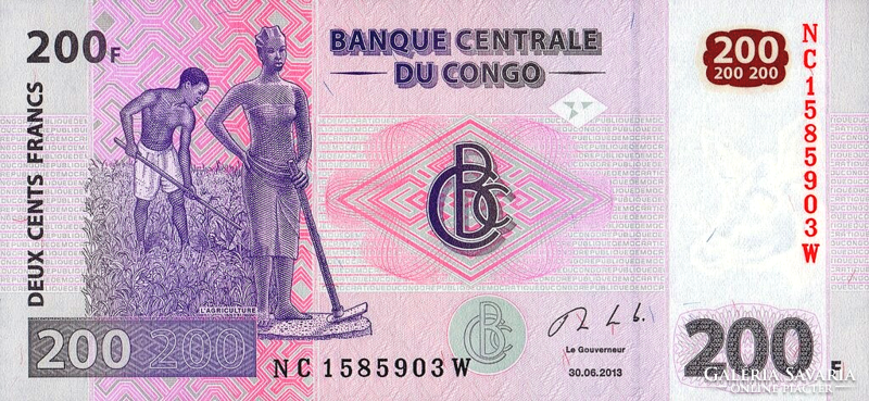 Kongói Dem. Köztársaság 200 Kongói frank 2013 UNC