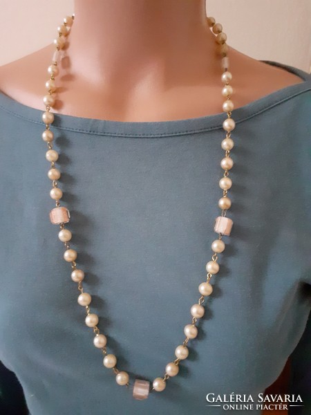 Older glass tekla necklace with decorative buckle