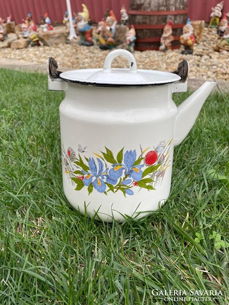 3 Liter Enamel Flower Teapot Jug