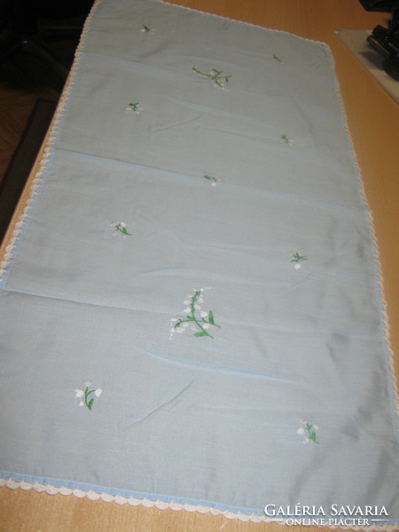 Two old embroidered tablecloths with snow flowers