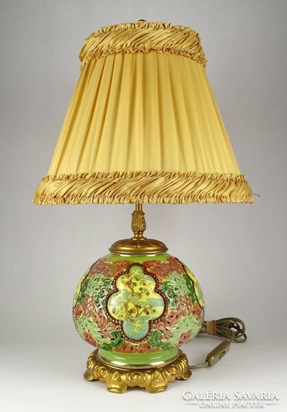 1L997 old fischer emil majolica lamp 51 cm