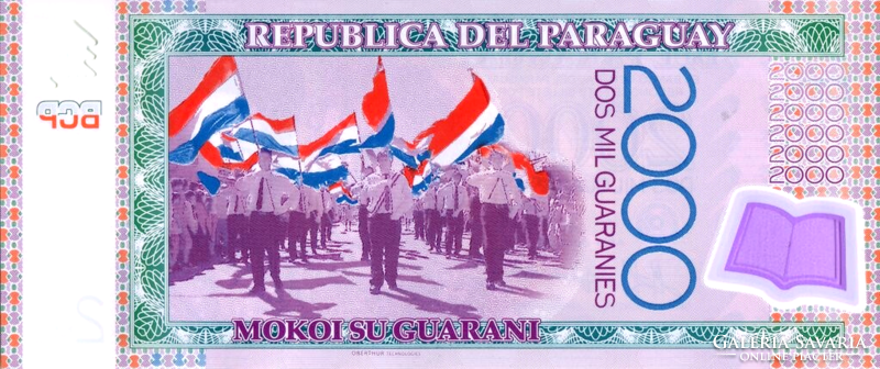 Paraguay 2000 guaraní 2008 POLYMER UNC