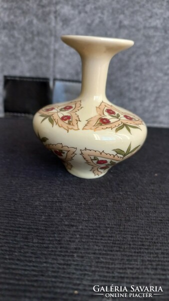Zsolnay jubilee stamped porcelain mini vase, hand painted