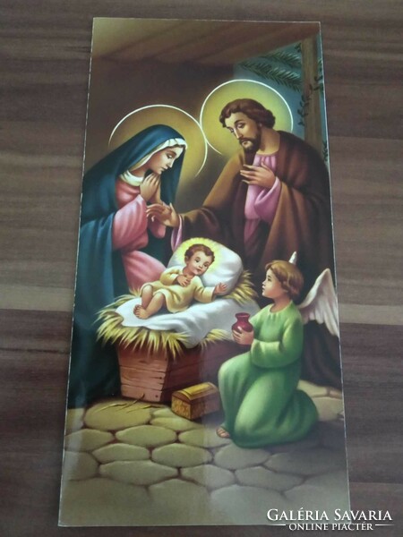 Large opening Christmas card, used