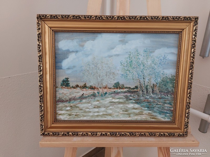 (K) Major Kálmán J.C. Major tájkép festmény 48x38 cm kerettel