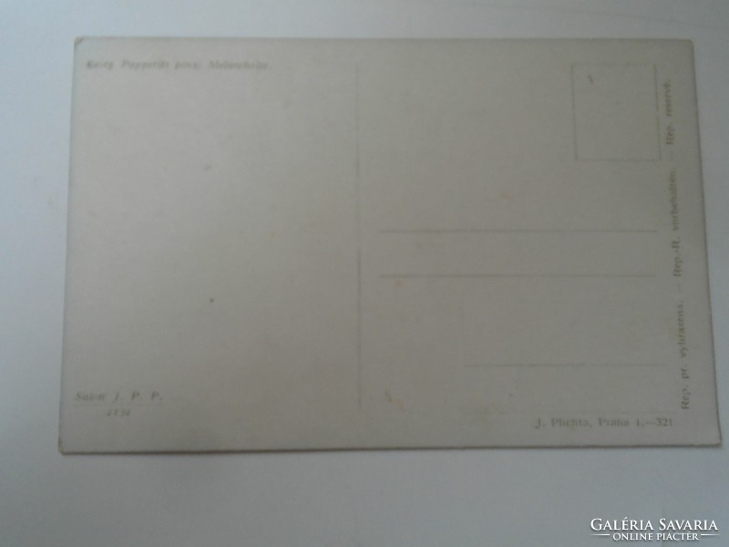 D199485   Régi képeslap - Georg Papperitz  - Melancholie  -  1910k