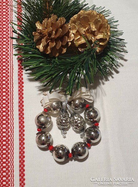 Christmas tree decoration - gablonzi old glass wreath