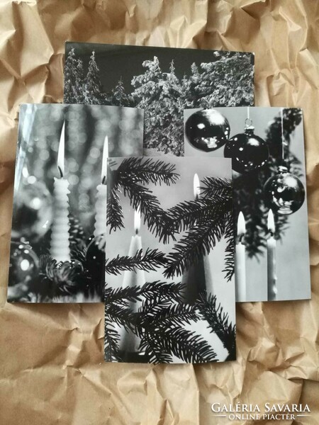 Régi karácsonyi képeslapok fekete-fehér fotó MTI