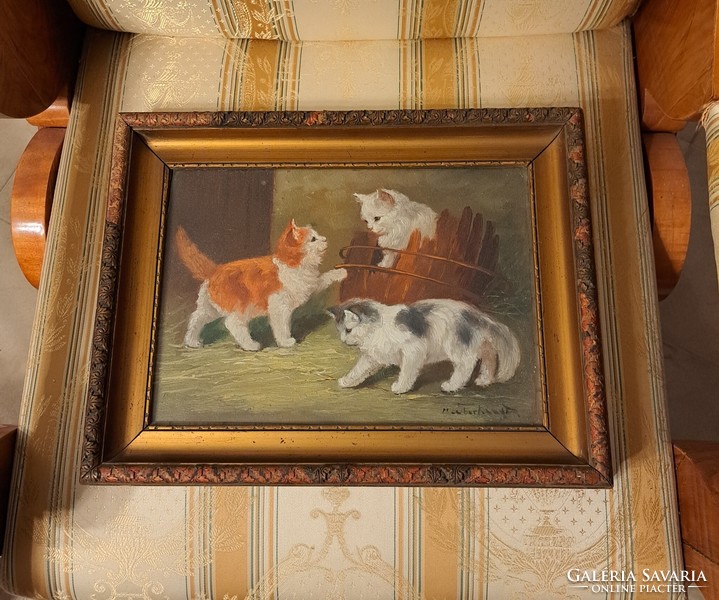Mesterházy Dénes ragyogó cicás festménye!
