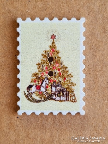 Christmas stamp button made of wood