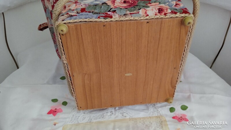 Vintage fairy rose pattern sewing box chest