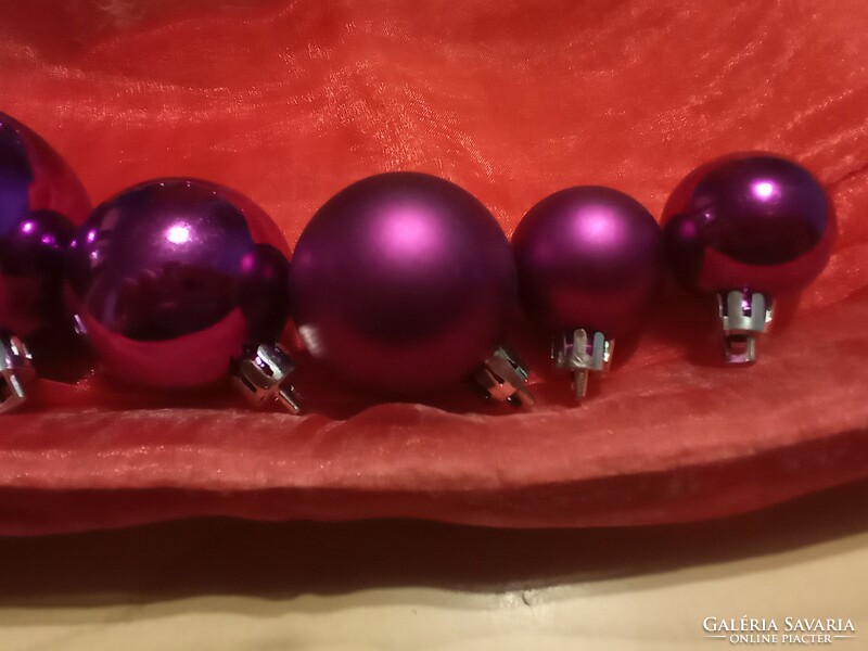 30 purple plastic ball ornaments, matte and shiny