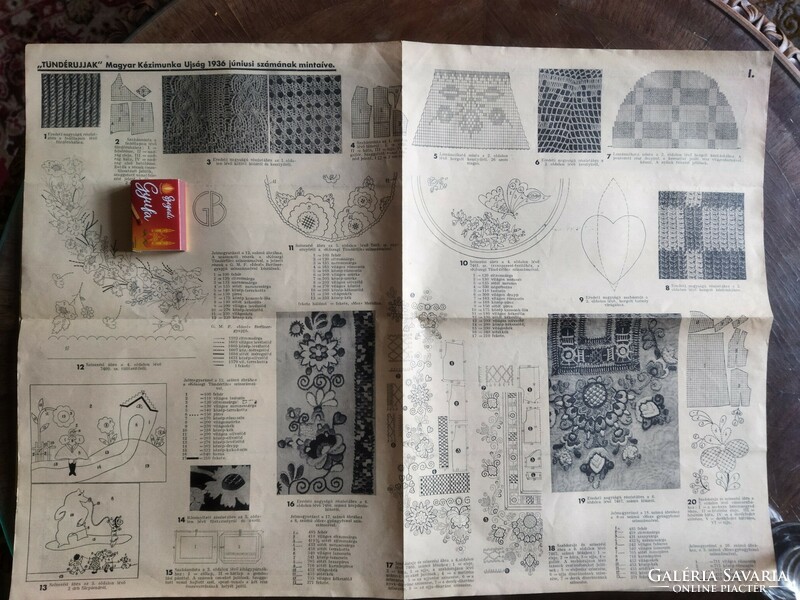 Handicraft sheets from 1936-37