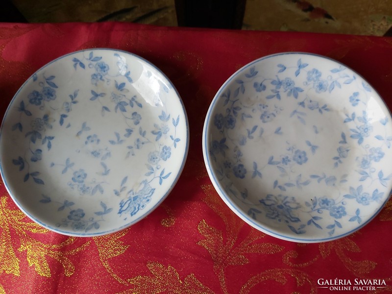 Art deco blue floral porcelain tea cups