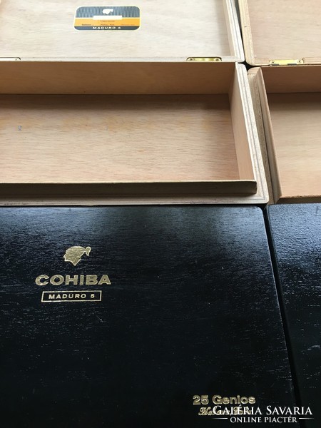 Cohiba maduro 5 genios - 4 black cigar boxes - bar decoration - cigar accessories