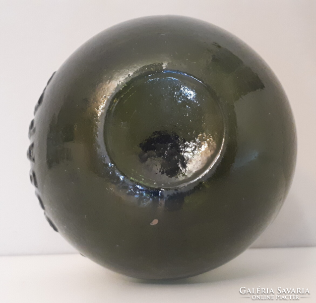 Antik hibátlan méregzöld Unicumos üveg palack ZWACK UNICUM 14 cm