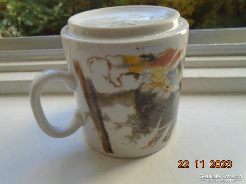 Vintage Őszi hangulatú Nyugat-Német nyuszis csésze ,Seltmann VADVILÁG sorozatból