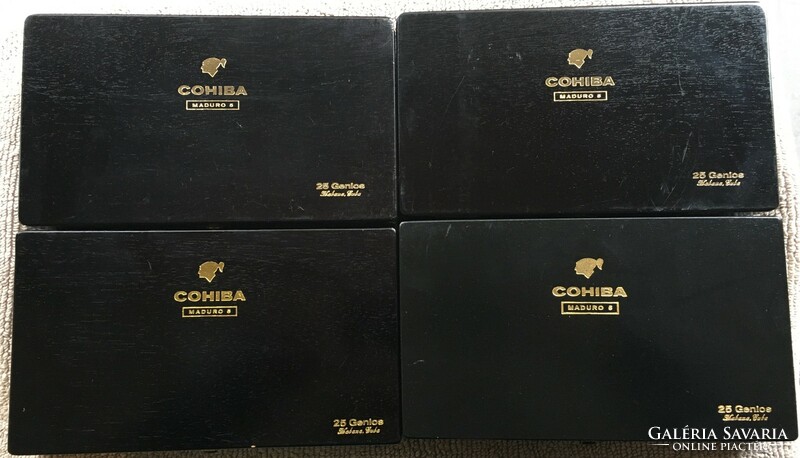 Cohiba maduro 5 genios - 4 black cigar boxes - bar decoration - cigar accessories