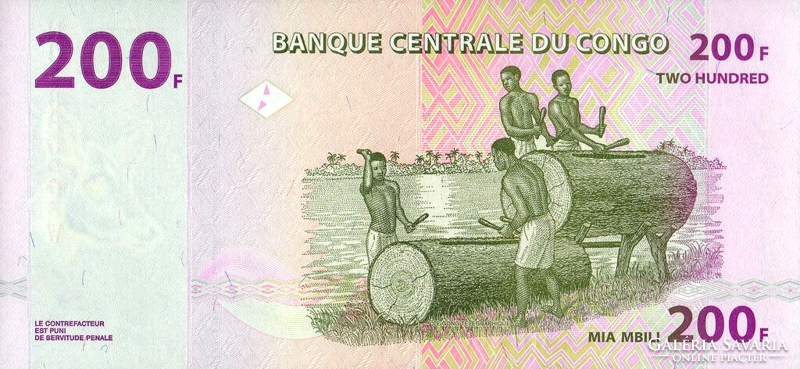 Kongói Dem. Köztársaság 200 Kongói frank 2013 UNC
