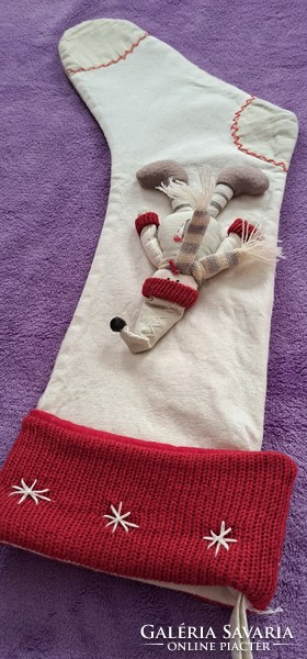 Mikulás zokni, karácsonyi dekoráció (M4308)