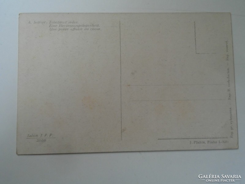 D199476 Régi képeslap - A.Seifert - Eine Herzensangelegenheit   1910k