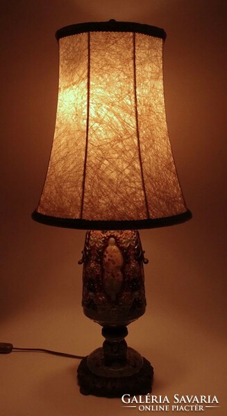 1M124 antique copper fischer emil majolica lamp 67.5 Cm