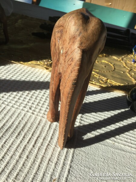 African wood carving, large elephant carved from exotic wood (301)