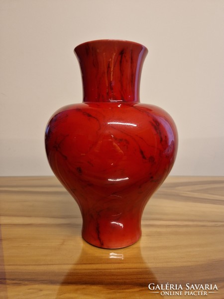 Antique Zsolnay porcelain ox blood red eosin glazed vase