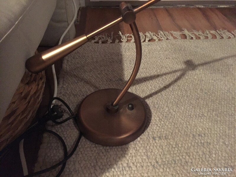 Bronze-colored metal, adjustable brightness, designed desk lamp, sandblasted glass, German