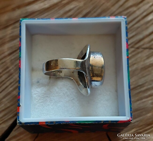 Szépséges rodokrozit ezüst gyűrű