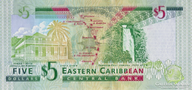 Kelet-karibi Államok 5 dollár 2008 UNC