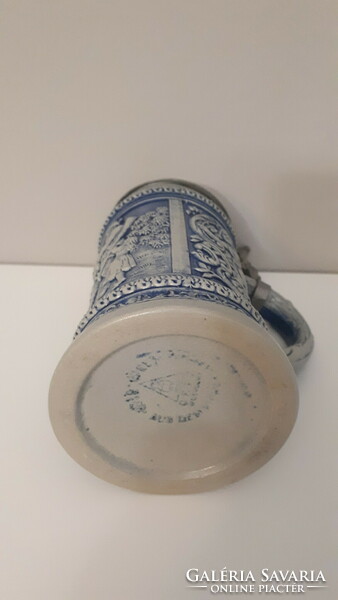 Flawless marked tin lid mug beautiful stoneware beer mug 20 cm